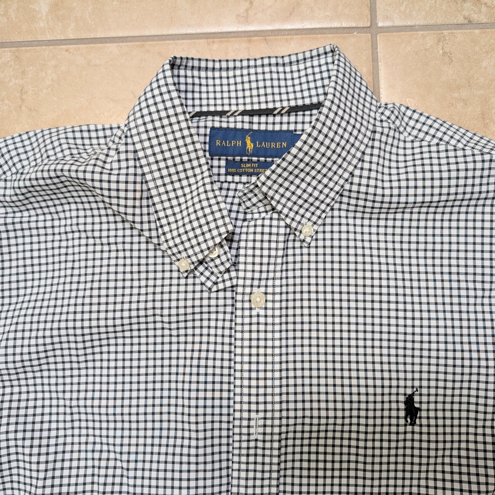 Men's Black Check Shirt - Picture 2 of 5